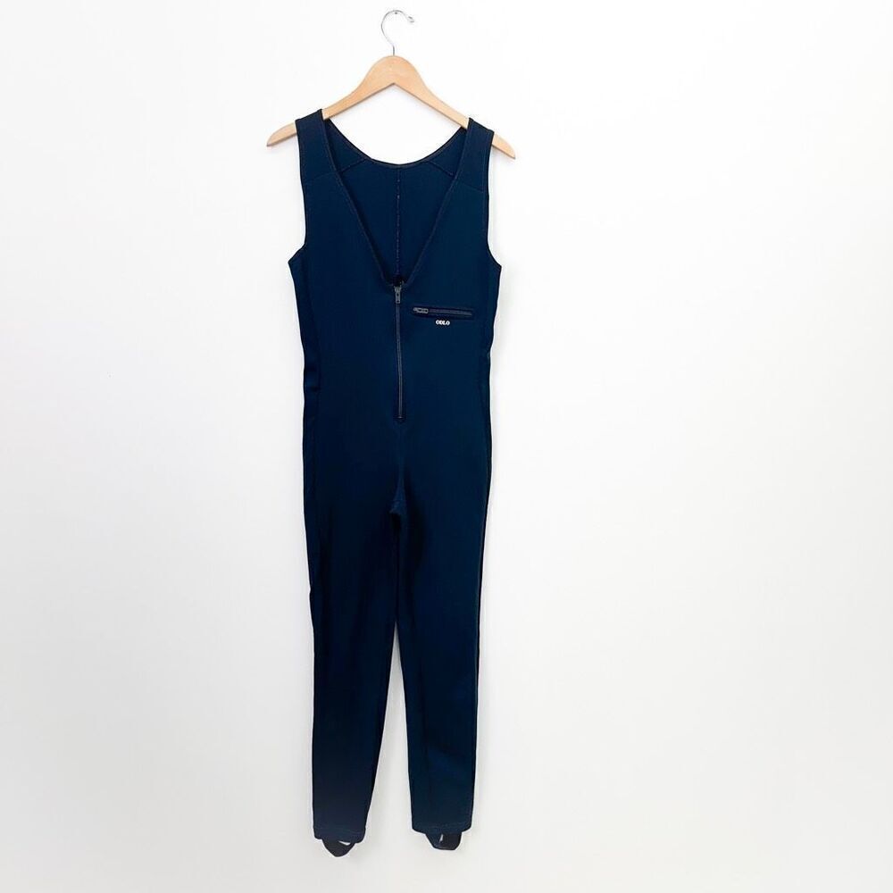 ODLO of Norway Vintage Retro Women’s Navy Blue Salopette Stirrup PantJumpsuit
